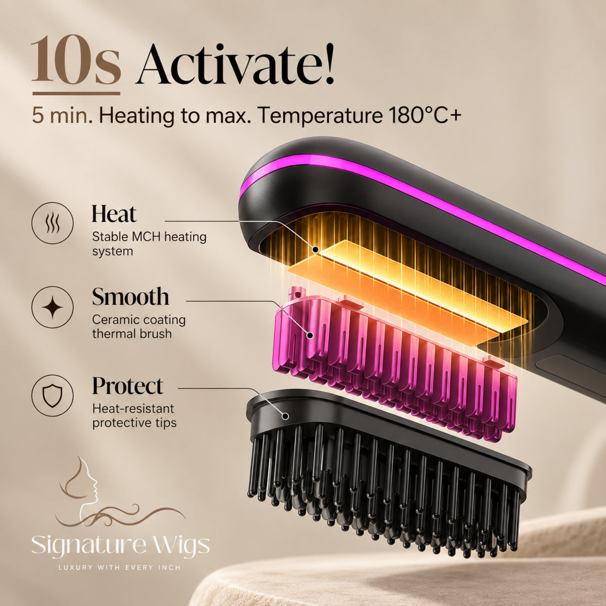 Original Picnen Cordless Hair Straightener Brush