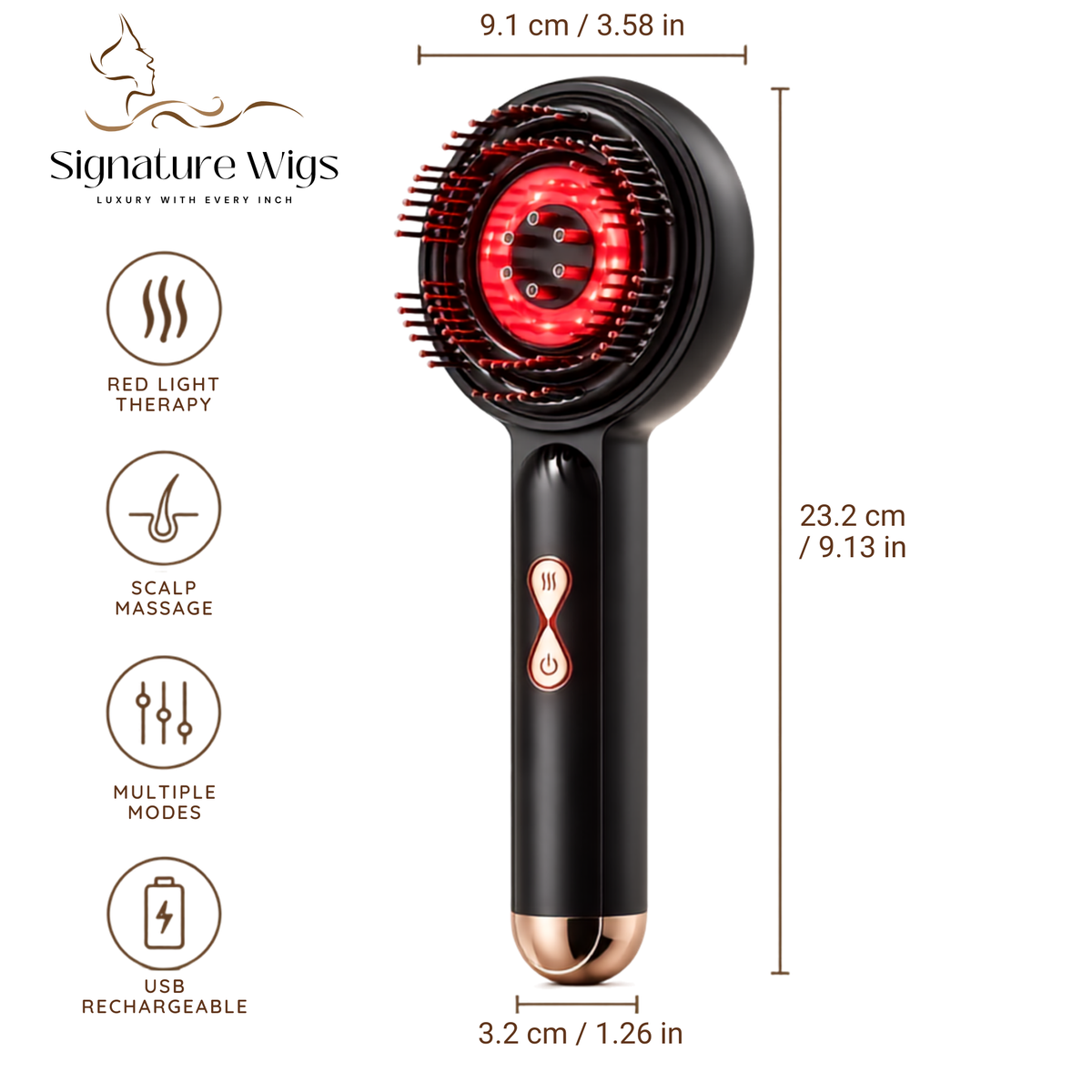 Original 3-in-1 Red Light Therapy Hair Growth Electric Scalp Massager - Head Reflexology