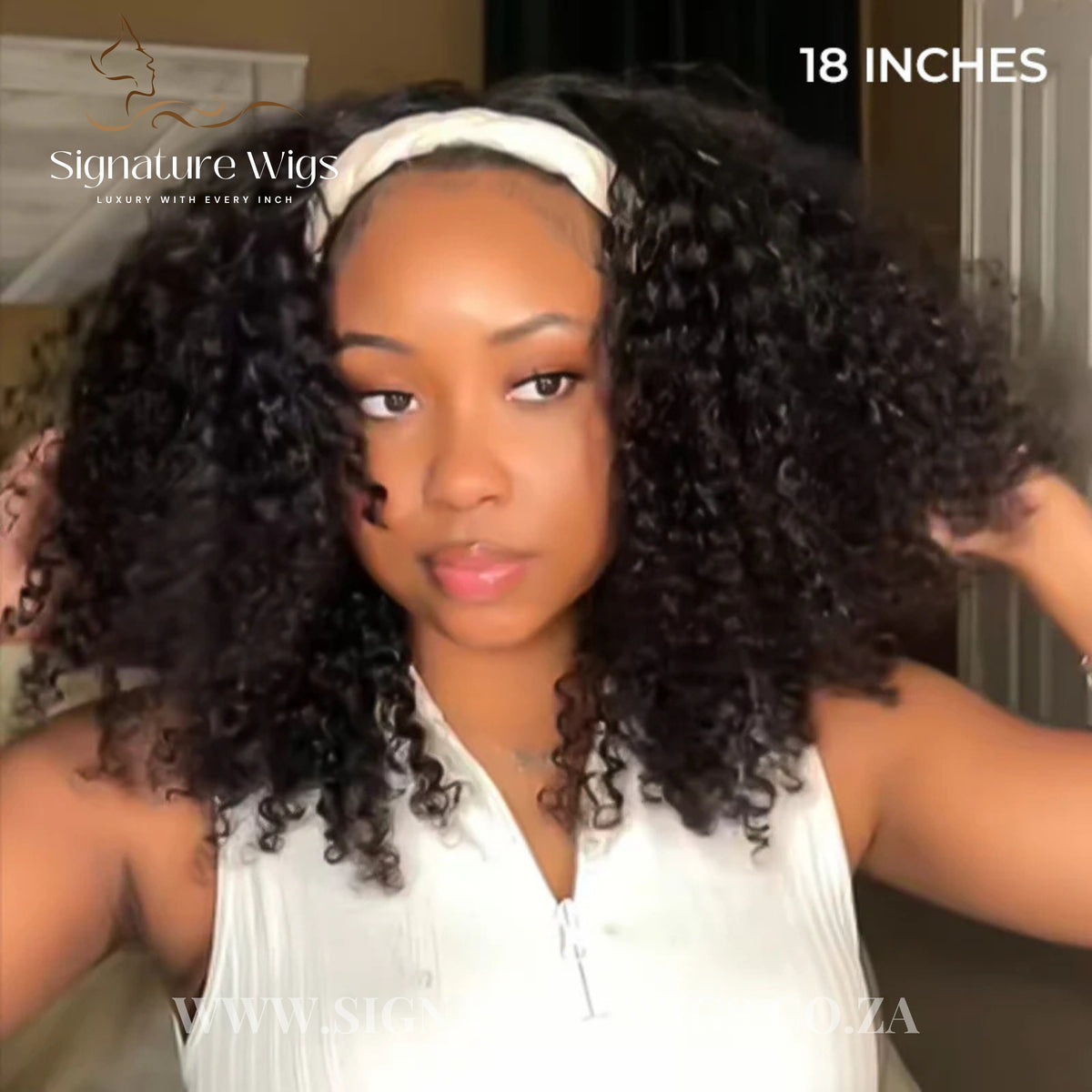 The Naturals - Authentic Raw Burmese Tight Curls Headband Wig Glueless No Lace