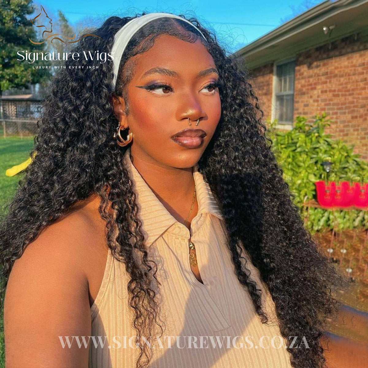 The Naturals - Authentic Raw Burmese Tight Curls Headband Wig Glueless No Lace