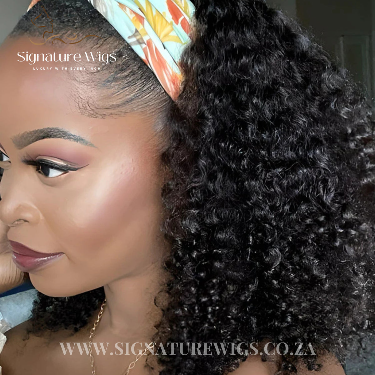 The Naturals - Authentic Raw Burmese Tight Curls Headband Wig Glueless No Lace