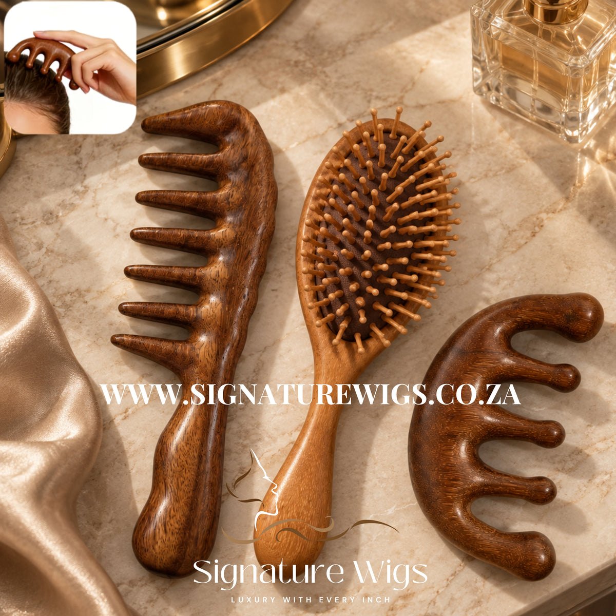 Organic Wooden Hair Care Set - Ancient Head Reflexology