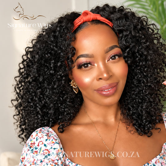 The Naturals - Authentic Raw Burmese Tight Curls Headband Wig Glueless No Lace